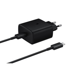 Incarcator Retea Samsung 45W EP-TA845EBE + Cablu Date USB-C la USB-C EP-DW767JBE, Negru (OOB Bulk)