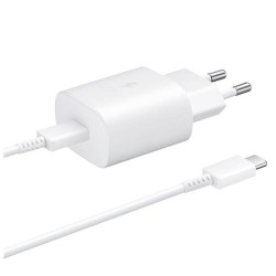 Incarcator Retea Samsung 25W EP-TA800EWE cu Cablu Date USB-C la USB-C EP-DA705BWE Alb (OOB Bulk)
