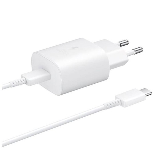Incarcator Retea Samsung 25W EP-TA800EWE cu Cablu Date USB-C la USB-C EP-DA705BWE Alb (OOB Bulk) (Cabluri Telefon, 57983113661) by www.silkase.ro