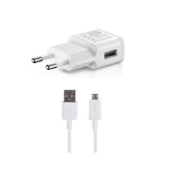 Încărcător Original Samsung EP-TA200EWE 15W Travel Charger + Cablu microUSB ECB-DU4EWE White (OOB Bulk)