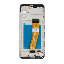 Modul Display LCD cu Touchscreen și Ramă pentru Samsung Galaxy A02s (A025F), Negru