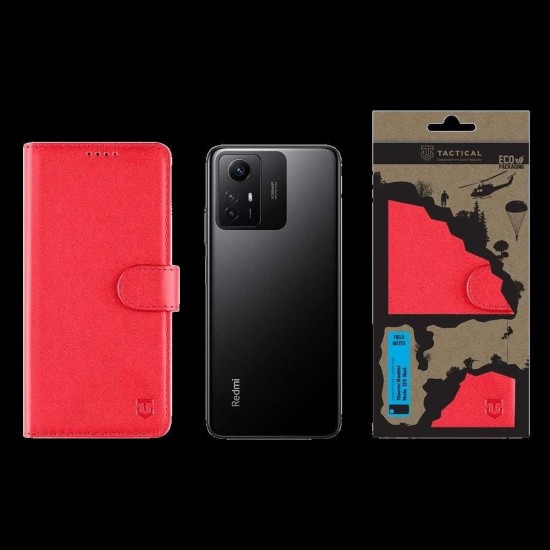 Husa Tactical Field Notes pentru Xiaomi Redmi Note 12S, Roșie (Bakr, 57983115560) by www.silkase.ro