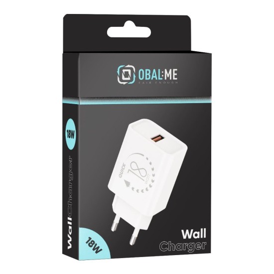 Încărcător de Rețea OBAL:ME Wall Charger USB-A 18W White (Bakr, 18W1UWH) by www.silkase.ro