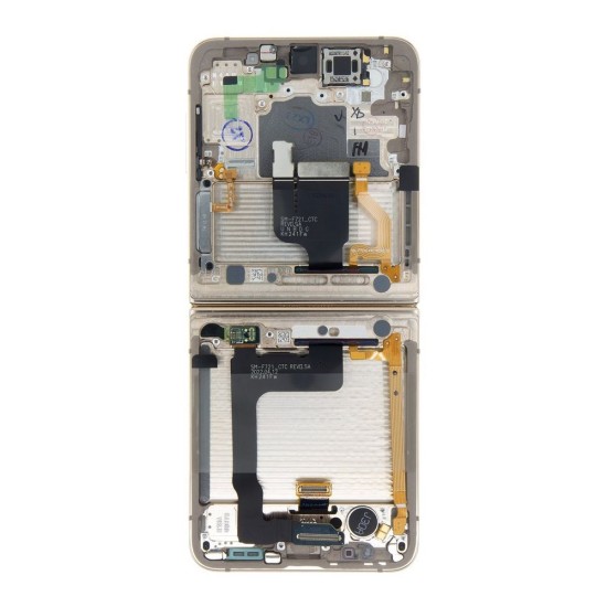 Display LCD + Touch + Ramă Samsung Galaxy Z Flip 4 5G Gold (Service Pack) (Piese Schimb, GH82-29440G) by www.silkase.ro