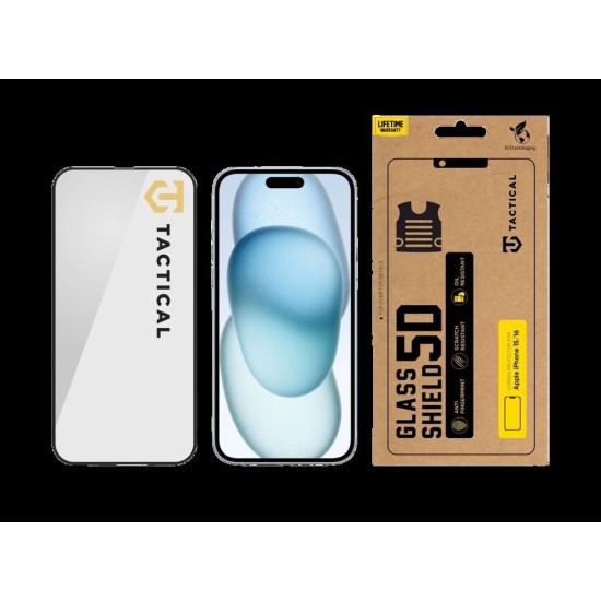 Folie de Sticlă 5D Tactical Glass Shield pentru Apple iPhone 15 / 16, Neagră Folie de Sticlă 5D Tactical Glass Shield pentru Apple iPhone 15 / 16, Neagră (Bakr, 57983115913) by www.silkase.ro