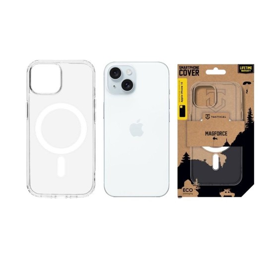 Husa Tactical MagForce (MagSafe) pentru Apple iPhone 15, Transparentă (Bakr, 57983115974) by www.silkase.ro
