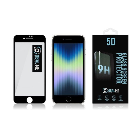 Folie de Sticlă 5D OBAL:ME pentru Apple iPhone 7 / 8 / SE (2020) / SE (2022), Neagră (Bakr, 57983116075) by www.silkase.ro