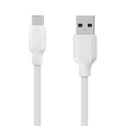 Cablu OBAL:ME Simple USB-A la USB-C, 1m, Alb