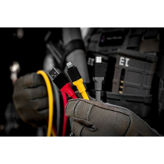Cablu Împletit Tactical Fat Man USB-C la Lightning, 1m, Gri Cablu Împletit Tactical Fat Man USB-C la Lightning, 1m, Gri (Bakr, 57983117400) by www.silkase.ro