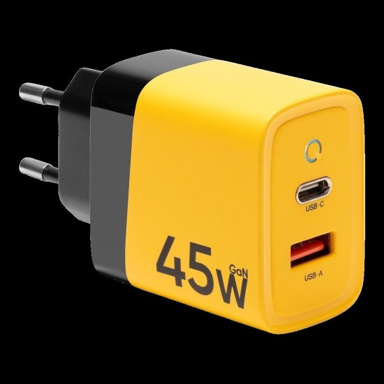 Încărcător Rețea Tactical Microgrid GaN 45W (USB-C + USB-A), Galben (Bakr, 57983117437) by www.silkase.ro