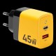 Încărcător Rețea Tactical Microgrid GaN 45W (USB-C + USB-A), Galben (Bakr, 57983117437) by www.silkase.ro
