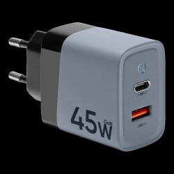 Încărcător Rețea Tactical Microgrid GaN 45W (USB-C + USB-A), Gri