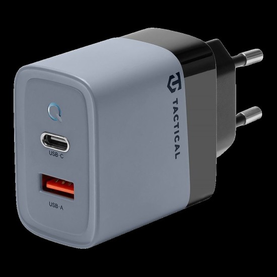 Încărcător Rețea Tactical Microgrid GaN 45W (USB-C + USB-A), Gri (Bakr, 57983117438) by www.silkase.ro