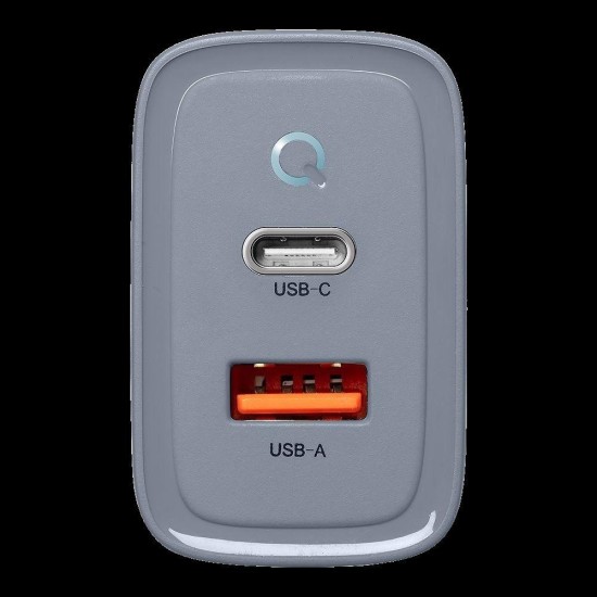 Încărcător Rețea Tactical Microgrid GaN 45W (USB-C + USB-A), Gri (Bakr, 57983117438) by www.silkase.ro
