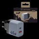 Încărcător Rețea Tactical Microgrid GaN 45W (USB-C + USB-A), Gri (Bakr, 57983117438) by www.silkase.ro