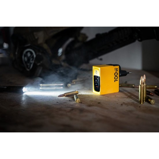 Încărcător Rețea Tactical Nett Warrior GaN 100W (2x USB-C + USB-A), Galben Încărcător Rețea Tactical Nett Warrior GaN 100W (2x USB-C + USB-A), Galben (Bakr, 57983117439) by www.silkase.ro