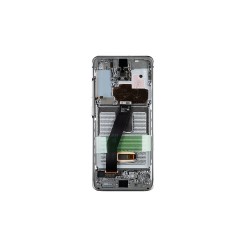 Display LCD Samsung Galaxy S20 Cloud White cu Touch Unit și Ramă, Service Pack