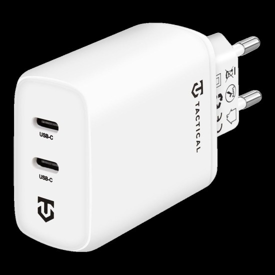 Încărcător Rețea Tactical Base Plug Dual 40W (2x USB-C), Alb (Bakr, 57983118429) by www.silkase.ro