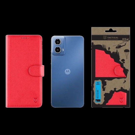 Husa Tactical Field Notes pentru Motorola G34, Roșie (Bakr, 57983118883) by www.silkase.ro