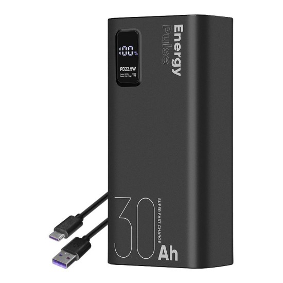 Baterie Externă OBAL:ME EnergyPulse 30000mAh, 22.5W, Neagră (Bakr, OMPWB30K) by www.silkase.ro