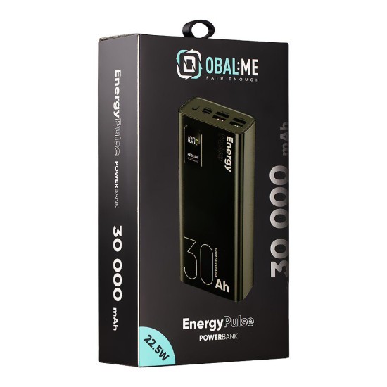Baterie Externă OBAL:ME EnergyPulse 30000mAh, 22.5W, Neagră (Bakr, OMPWB30K) by www.silkase.ro
