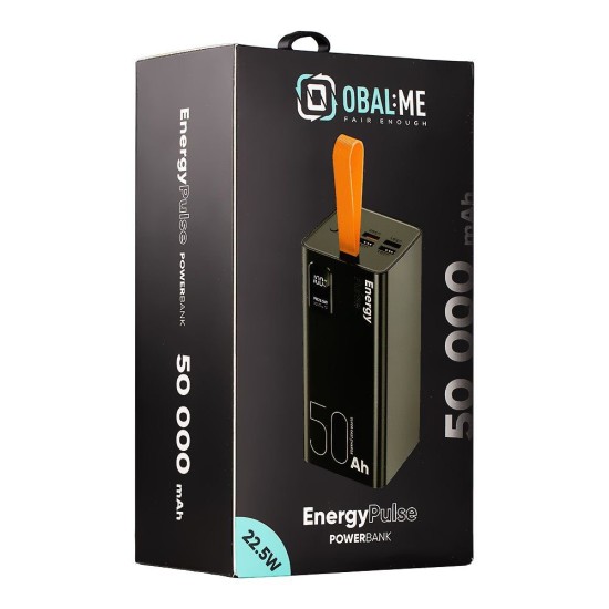Baterie Externă OBAL:ME EnergyPulse 50000mAh, 22.5W, Neagră (Bakr, OMPWB50K) by www.silkase.ro