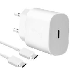 Încărcător de Retea Samsung 25W EP-TA800EWE + Cablu Date USB-C la USB-C EP-DG980BWE Alb (OOB Bulk) Încărcător de Retea Samsung 25W EP-TA800EWE + Cablu Date USB-C la USB-C EP-DG980BWE Alb (OOB Bulk)