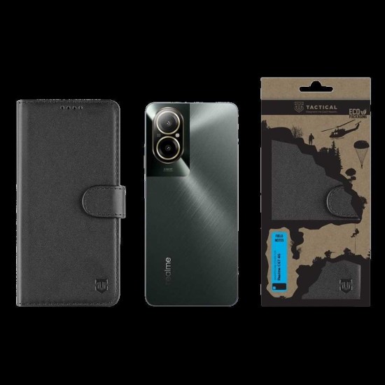 Husa Tactical Field Notes pentru Realme C67 4G, Neagra (Bakr, 57983119862) by www.silkase.ro