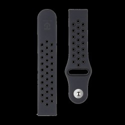 Curea Tactical Dublă din Silicon (856) pentru Ceas 20mm, Neagră