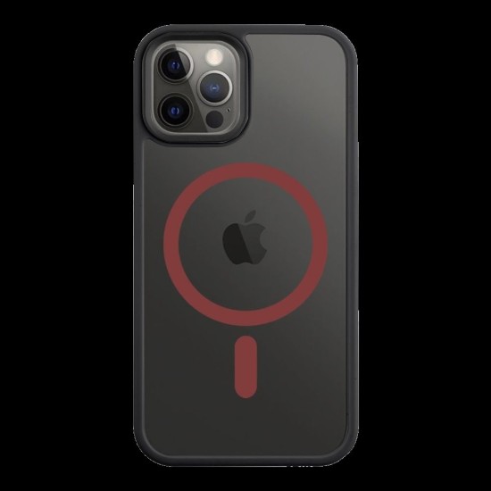 Husa Tactical MagForce Hyperstealth 2.0 pentru iPhone 12 / 12 Pro, Negru/Roșu (Bakr, 57983121083) by www.silkase.ro