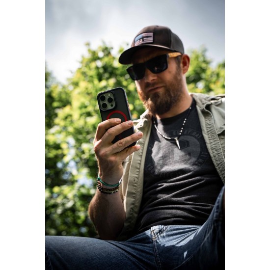 Husa Tactical MagForce Hyperstealth 2.0 pentru Apple iPhone 14 Pro Max, Black/Red (Bakr, 57983121097) by www.silkase.ro