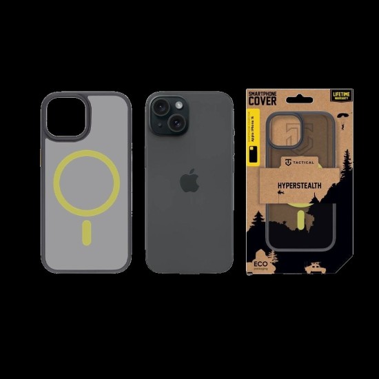 Husa Tactical MagForce Hyperstealth 2.0 pentru iPhone 15, Negru/Galben (Bakr, 57983121098) by www.silkase.ro