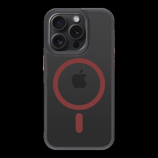 Husa Tactical MagForce Hyperstealth 2.0 pentru iPhone 15 Pro, Negru/Roșu (Bakr, 57983121101) by www.silkase.ro