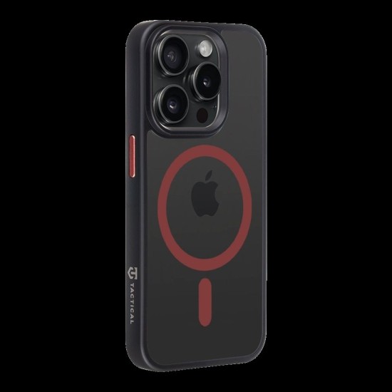 Husa Tactical MagForce Hyperstealth 2.0 pentru iPhone 15 Pro, Negru/Roșu (Bakr, 57983121101) by www.silkase.ro