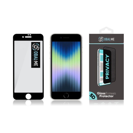 Folie de Sticlă Privacy 5D OBAL:ME pentru Apple iPhone 7 / 8 / SE (2020) / SE (2022), Neagră (Bakr, 57983121450) by www.silkase.ro