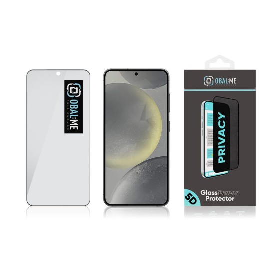 Folie de Sticlă Privacy 5D OBAL:ME pentru Samsung Galaxy S24 / S25, Neagră (Bakr, 57983121456) by www.silkase.ro