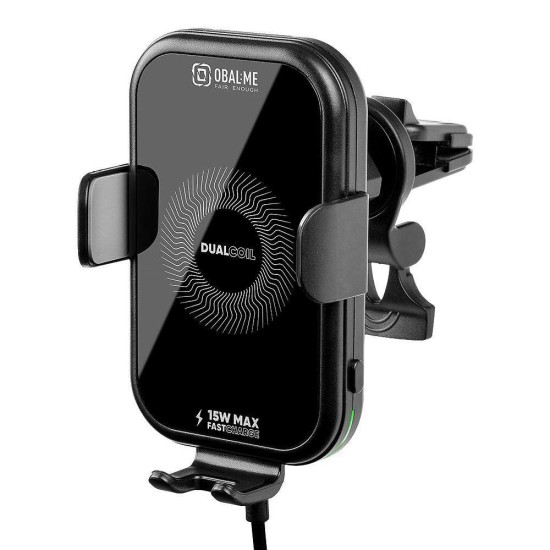 Suport Auto OBAL:ME GravCharger cu Încărcare Wireless 15W, Negru (Bakr, OMWGCH01) by www.silkase.ro