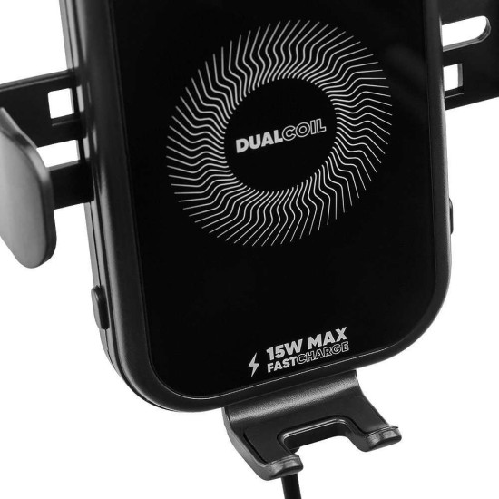 Suport Auto OBAL:ME GravCharger cu Încărcare Wireless 15W, Negru (Bakr, OMWGCH01) by www.silkase.ro