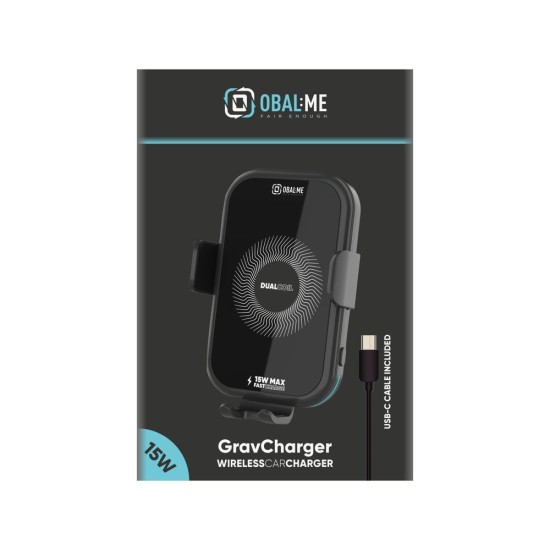 Suport Auto OBAL:ME GravCharger cu Încărcare Wireless 15W, Negru (Bakr, OMWGCH01) by www.silkase.ro