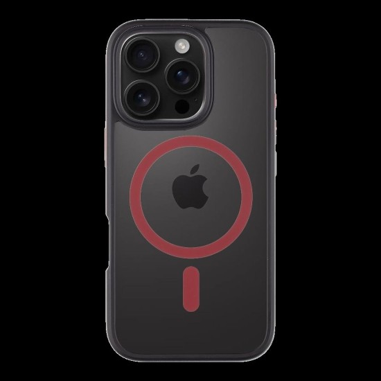 Husa Tactical MagForce Hyperstealth 2.0 pentru iPhone 16 Pro, Negru/Roșu (Bakr, 57983121867) by www.silkase.ro