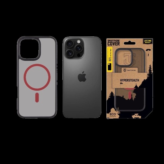 Husa Tactical MagForce Hyperstealth 2.0 pentru iPhone 16 Pro Max, Negru/Roșu (Bakr, 57983121869) by www.silkase.ro