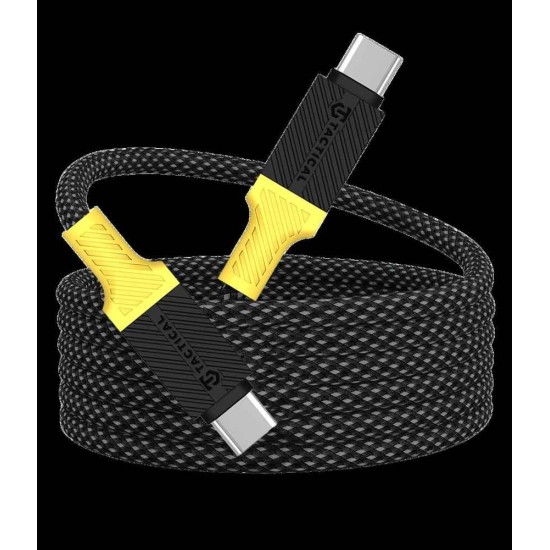 Cablu Magnetic Împletit Tactical MagRope USB-C la USB-C, 1m, Negru/Galben Cablu Magnetic Împletit Tactical MagRope USB-C la USB-C, 1m, Negru/Galben (Bakr, 57983121892) by www.silkase.ro