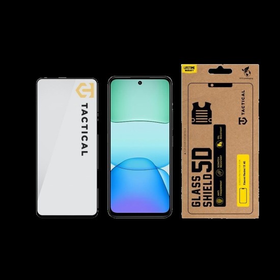 Folie de Sticlă 5D Tactical Glass Shield pentru Xiaomi Redmi 13 4G, Neagră (Bakr, 57983122109) by www.silkase.ro