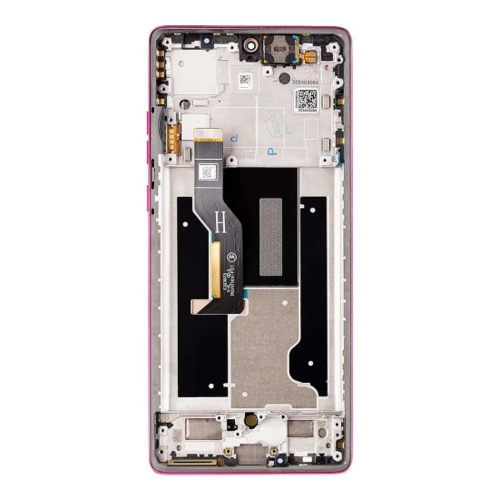 Modul Display LCD cu Touchscreen și Ramă pentru Motorola Edge 50 Fusion, Roz (Hot Pink) (Service Pack) (Bakr, 5D68C24372) by www.silkase.ro