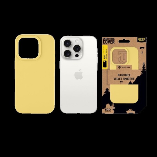 Husa Tactical MagForce Velvet Smoothie (MagSafe) pentru Apple iPhone 15 Pro, Galben (Banana) (Bakr, 57983122604) by www.silkase.ro