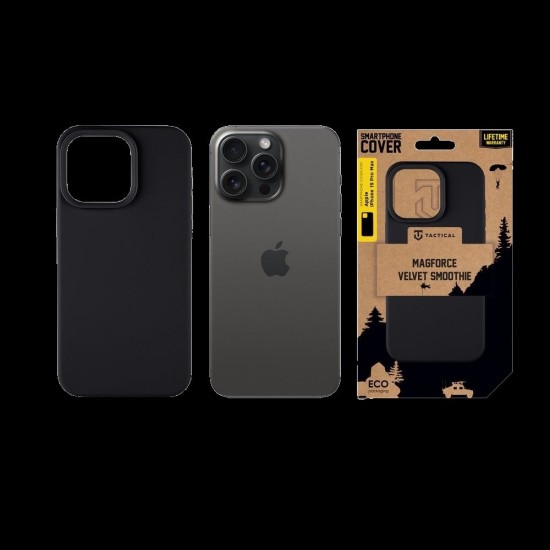 Husa Tactical MagForce Velvet Smoothie (MagSafe) pentru Apple iPhone 15 Pro Max, Gri (Asphalt) (Bakr, 57983122609) by www.silkase.ro