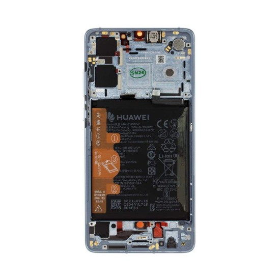 Modul Display LCD cu Touchscreen și Ramă Huawei P30, Alb (Breathing Crystal) (Service Pack) (Bakr, 02354KUB) by www.silkase.ro