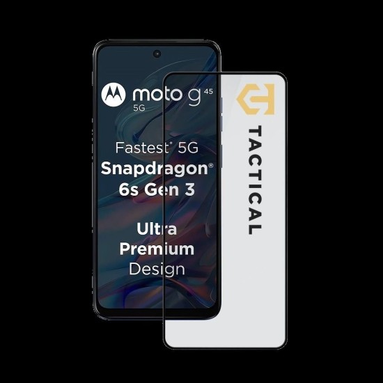 Folie de Sticlă 5D Tactical Glass Shield pentru Motorola G45, Neagră (Bakr, 57983123275) by www.silkase.ro