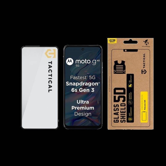 Folie de Sticlă 5D Tactical Glass Shield pentru Motorola G45, Neagră (Bakr, 57983123275) by www.silkase.ro