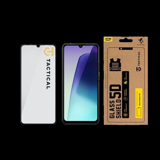 Folie de Sticlă 5D Tactical Glass Shield pentru Xiaomi Redmi 14C 4G / A4 5G / A5 4G / Poco C75, Neagră (Bakr, 57983123279) by www.silkase.ro